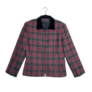Kasper & Company ASL Vintage Wool Plaid Button Up Blazer Suit Jacket - Sz 8